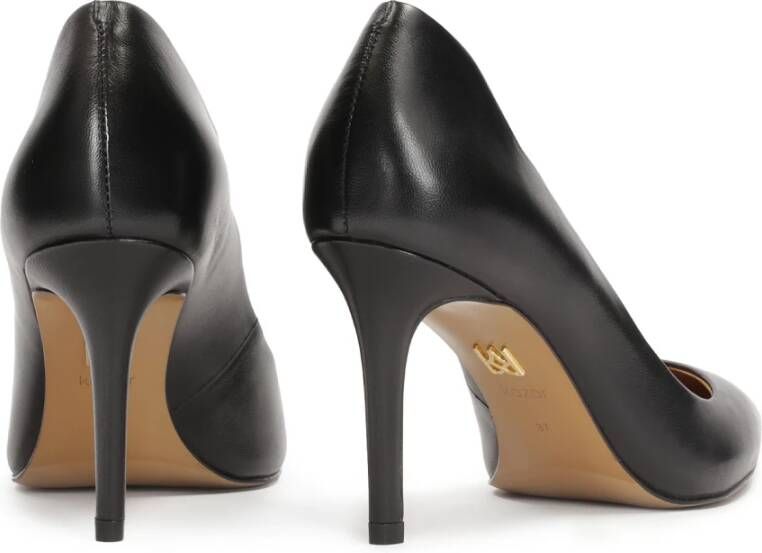 Kazar Zwarte leren pumps met golvende bovenkant Black Dames