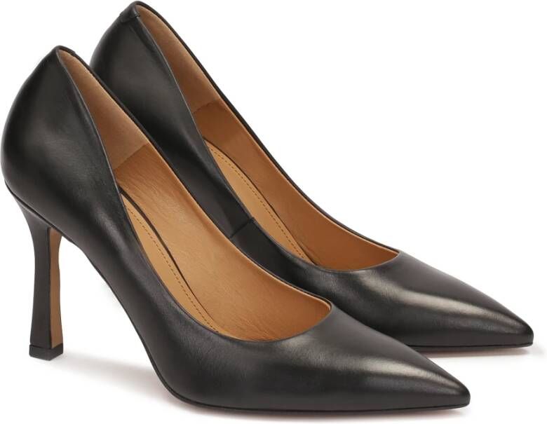 Kazar Zwarte leren pumps met puntige neuzen Black Dames