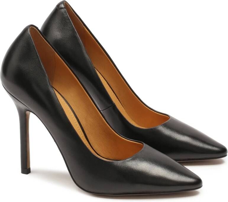 Kazar Zwarte leren pumps op een dunne stilettohak Black Dames