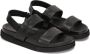 Kazar Zwarte Leren Sandalen met Elastische Band Black Heren - Thumbnail 3