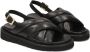 Kazar Zwarte leren sandalen op een rechte zool Black Dames - Thumbnail 3