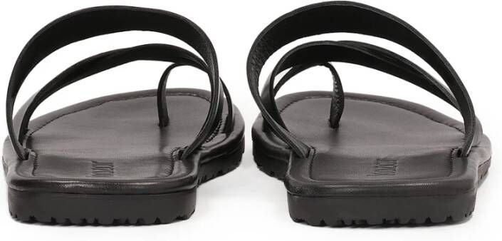 Kazar Zwarte leren slides in urban stijl voor mannen Black Heren