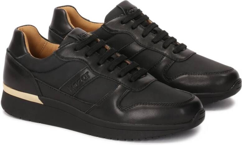 Kazar Zwarte leren sneakers Black Dames