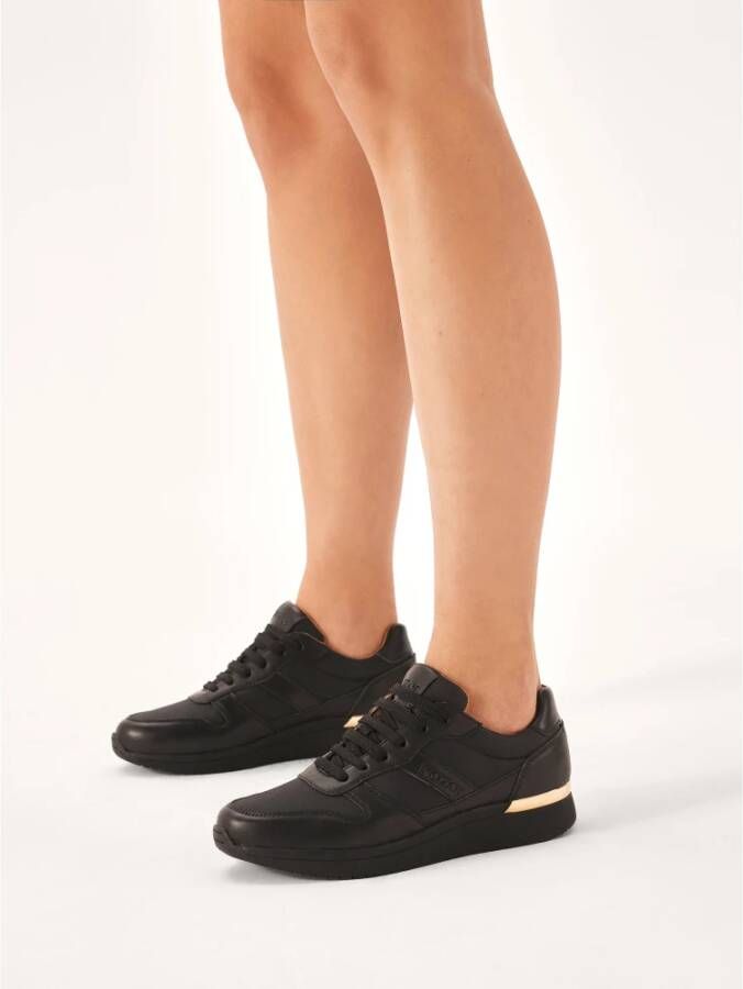 Kazar Zwarte leren sneakers Black Dames