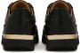 Kazar Zwarte leren sneakers met gouden accenten Black Dames - Thumbnail 3