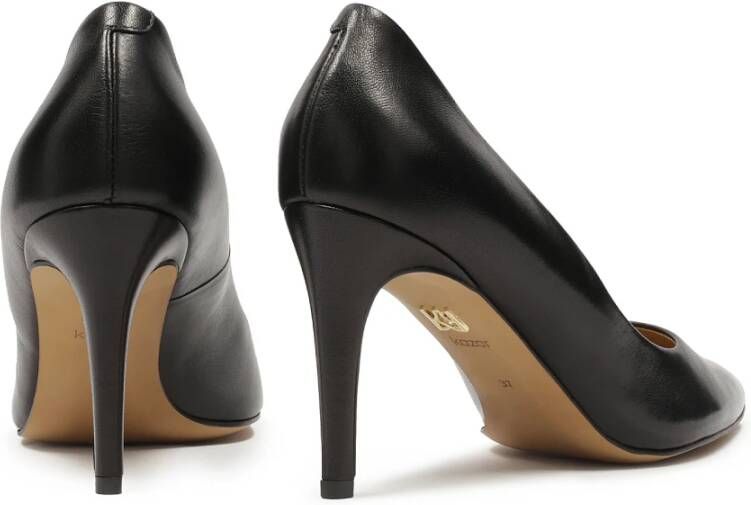 Kazar Zwarte leren stiletto's met puntige neuzen Black Dames