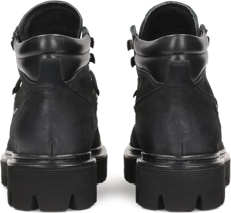 Kazar Zwarte Leren Wandelschoenen Black Heren