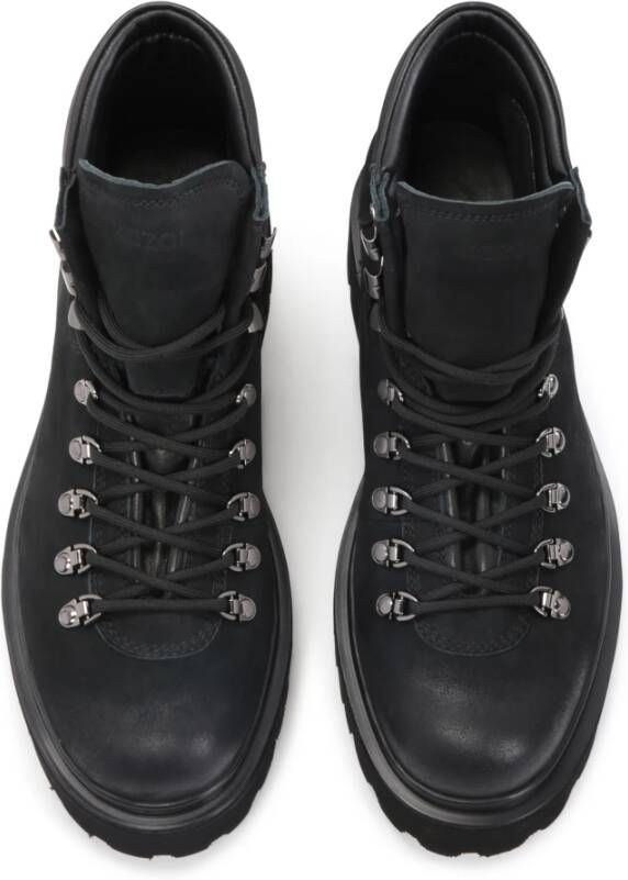 Kazar Zwarte Leren Wandelschoenen Black Heren