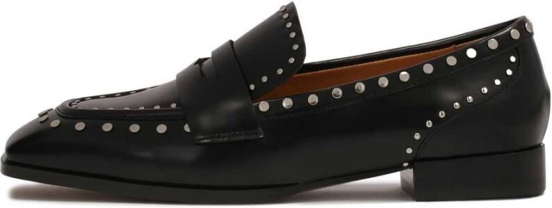 Kazar Zwarte loafers met zilveren metalen noppen Black Dames