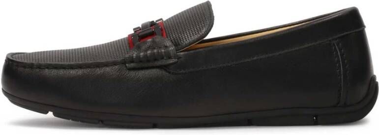 Kazar Zwarte mocassins met rode streep Black Heren