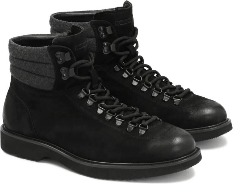 Kazar Zwarte Nubuck & Stoffen Winterlaarzen Black Heren