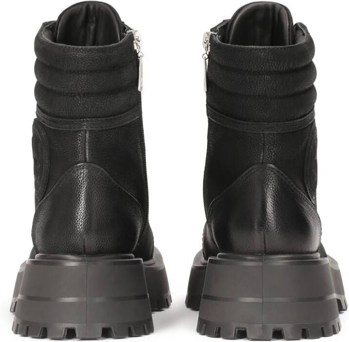 Kazar Zwarte nubuck laarzen op klavertjezool Black Dames