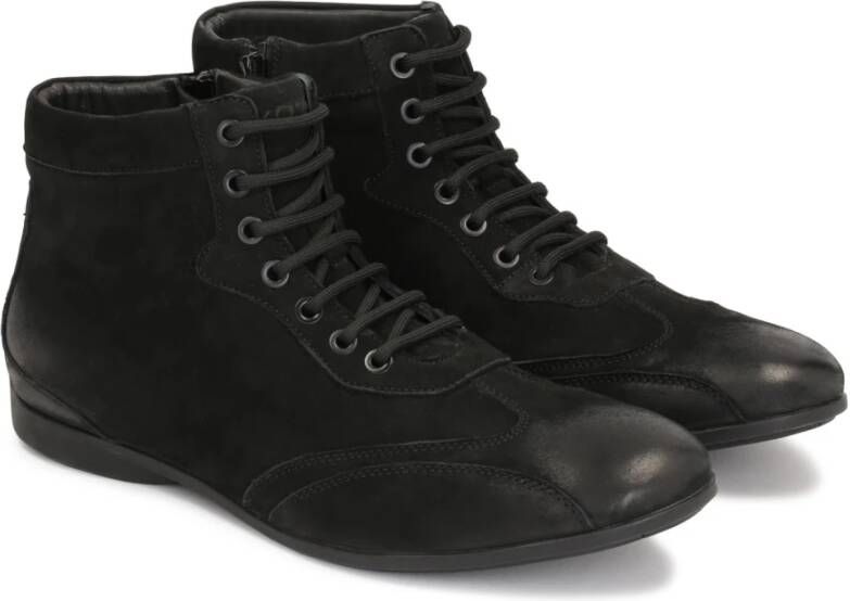 Kazar Zwarte Nubuck Minimalistische Chukka Laarzen Black Heren