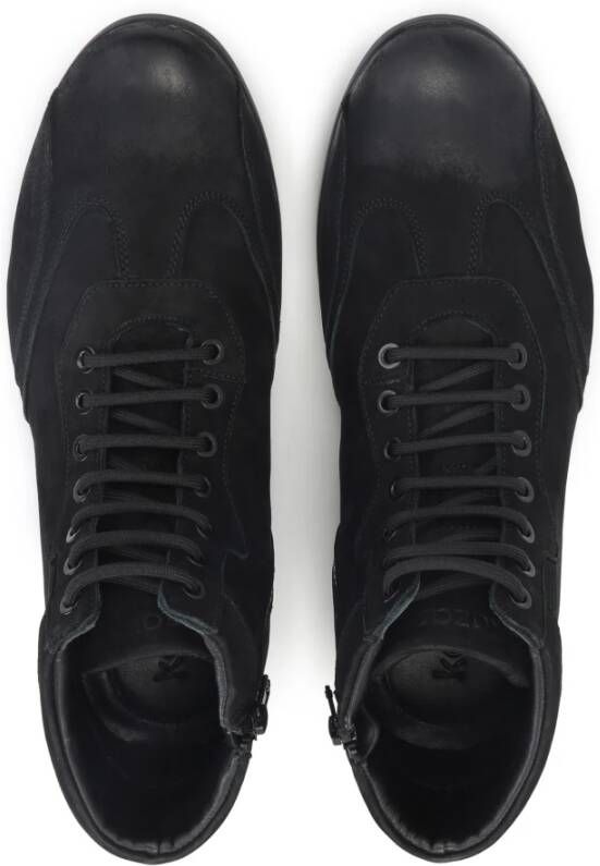 Kazar Zwarte Nubuck Minimalistische Chukka Laarzen Black Heren