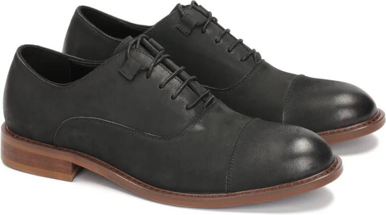 Kazar Zwarte nubuck schoenen op contrasterende zool Black Heren