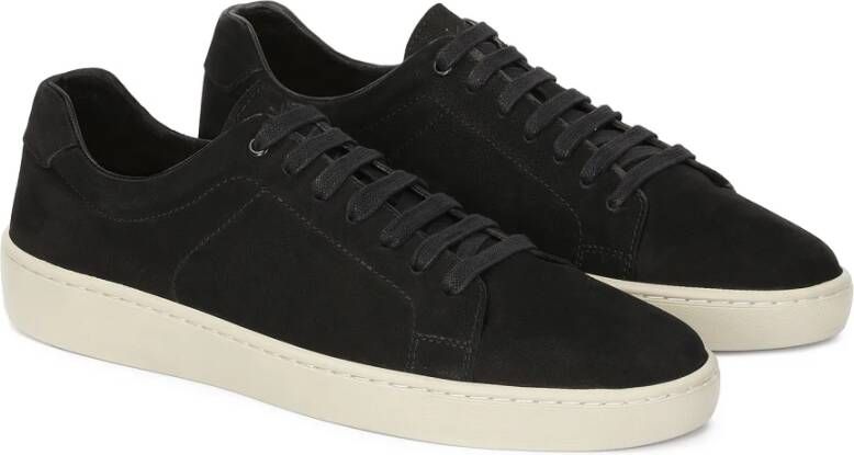 Kazar Zwarte nubuck sneakers op een dikke witte zool Black Heren