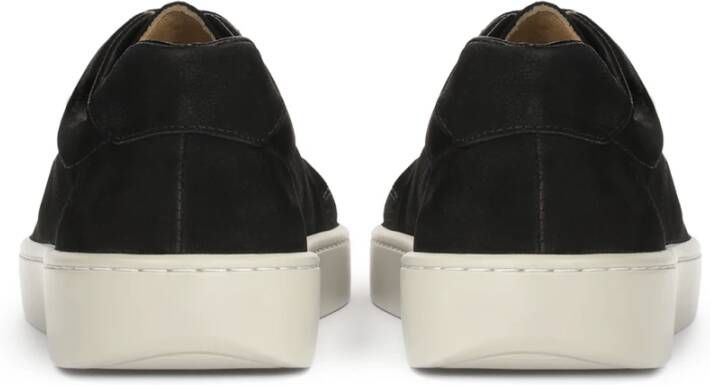 Kazar Zwarte nubuck sneakers op een dikke witte zool Black Heren