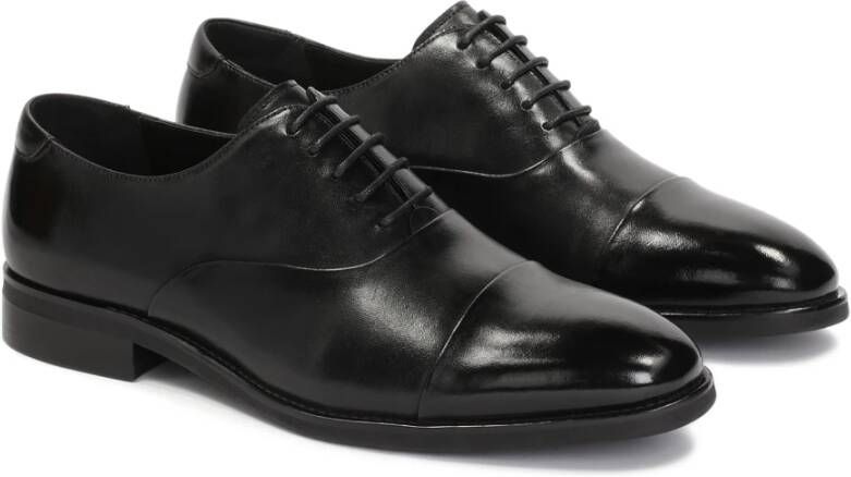 Kazar Zwarte oxfords met overlappende neus Black Heren