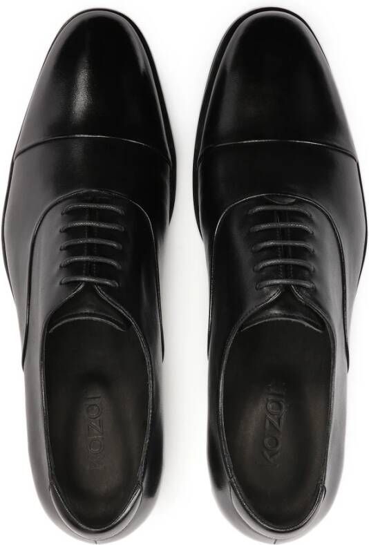 Kazar Zwarte oxfords met overlappende neus Black Heren