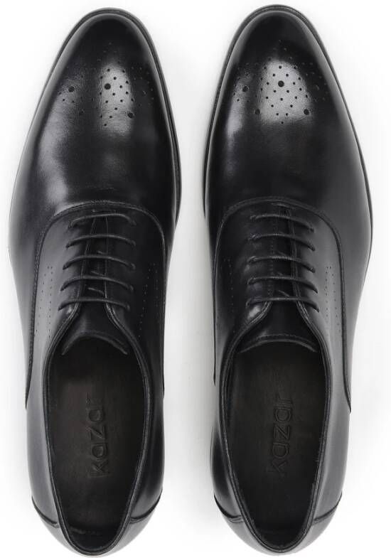 Kazar Zwarte oxfords voor mannen met versierde tenen Black Heren