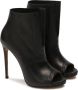 Kazar Zwarte peep toe enkellaarzen met hak Black Dames - Thumbnail 2