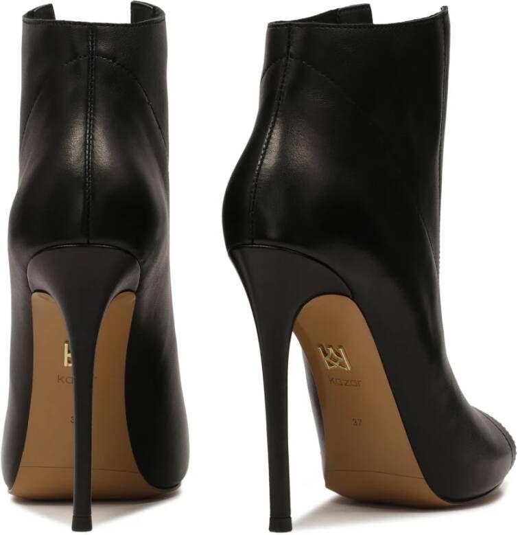 Kazar Zwarte peep toe enkellaarzen met hak Black Dames