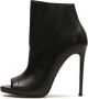 Kazar Zwarte peep toe enkellaarzen met hak Black Dames - Thumbnail 5