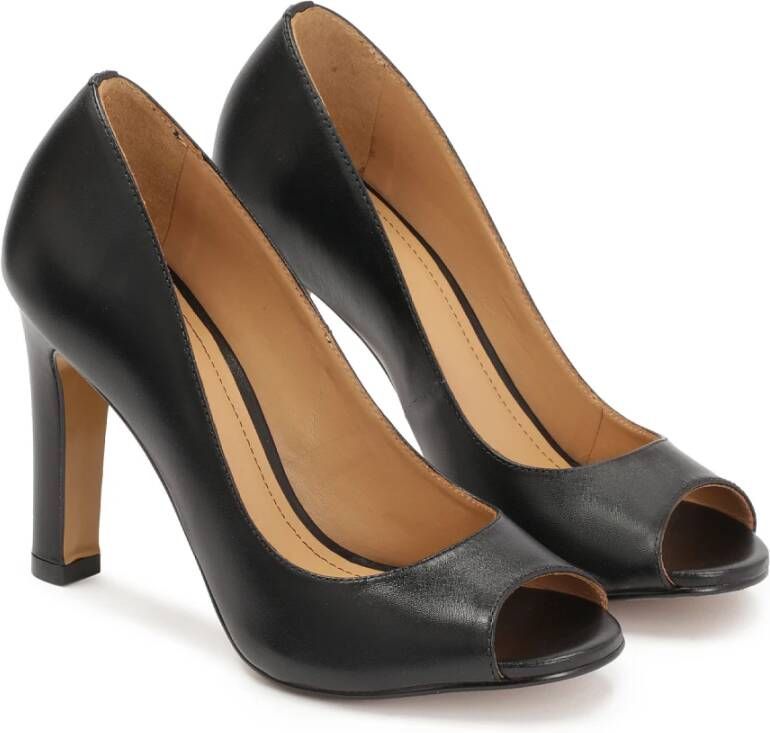 Kazar Zwarte peep toe pumps Black Dames