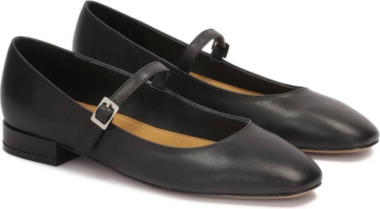 Kazar Zwarte platte pumps met band sluiting Black Dames