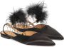 Kazar Zwarte platte pumps met enkelketting en veren Black Dames - Thumbnail 2