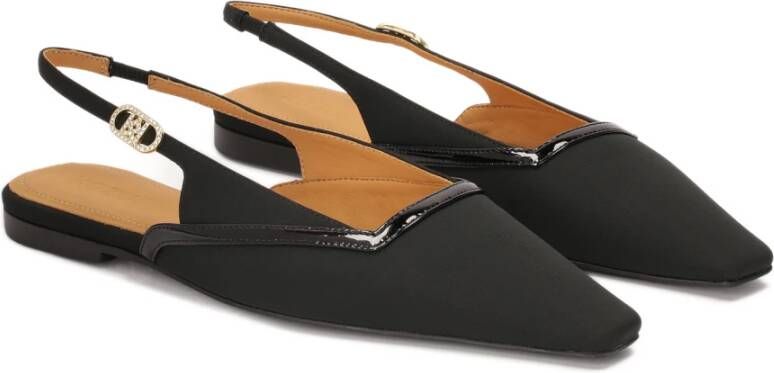 Kazar Zwarte platte pumps met verlengde voorkant Black Dames