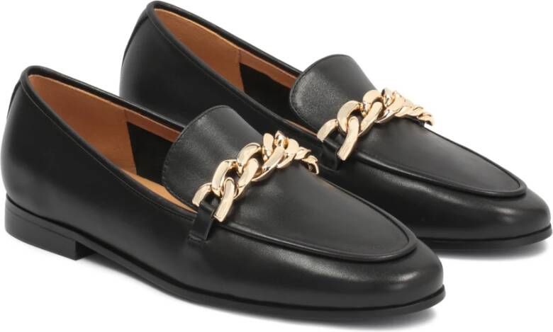 Kazar Zwarte platte schoenen versierd met een ketting Black Dames