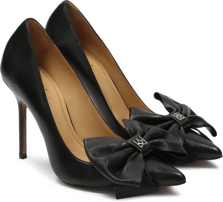 Kazar Zwarte pumps met grote strik en monogram Black Dames