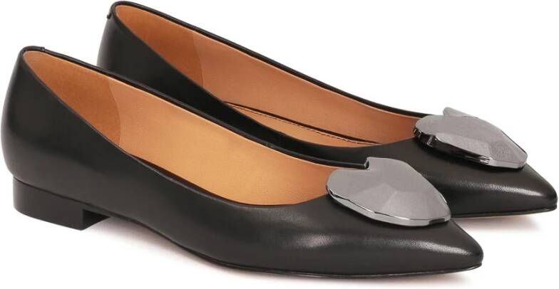 Kazar Zwarte pumps met platte zool in lakleer Black Dames