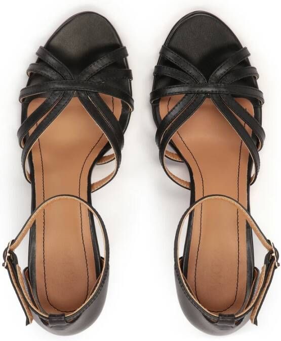 Kazar Zwarte sandalen met ingebouwde hak Black Dames