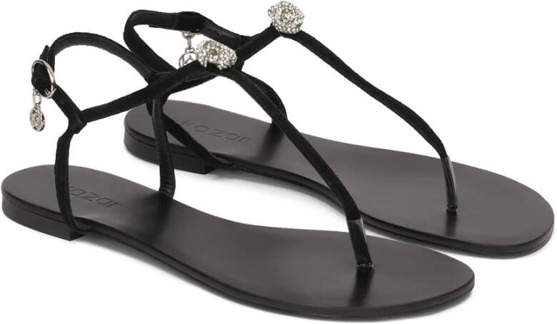 Kazar Zwarte sandalen voor vrouwen met sieradenversiering Black Dames