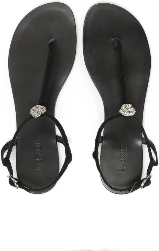 Kazar Zwarte sandalen voor vrouwen met sieradenversiering Black Dames