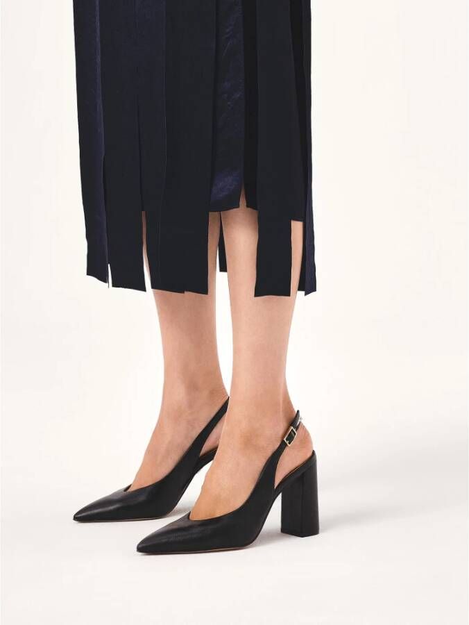 Kazar Zwarte slingback pumps met een brede hak Black Dames