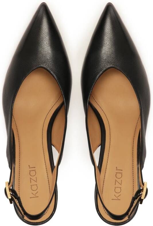 Kazar Zwarte slingback pumps met een brede hak Black Dames