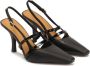 Kazar Zwarte slingback pumps met gelakte bandjes Black Dames - Thumbnail 2