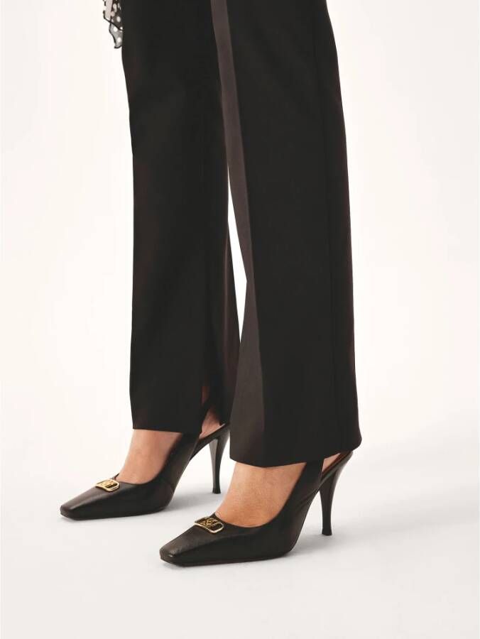 Kazar Zwarte slingback pumps met smalle vierkante neus Black Dames