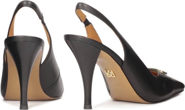 Kazar Zwarte slingback pumps met smalle vierkante neus Black Dames