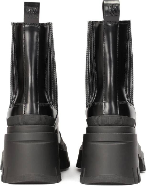 Kazar Zwarte Slip-on Platformlaarzen Black Dames