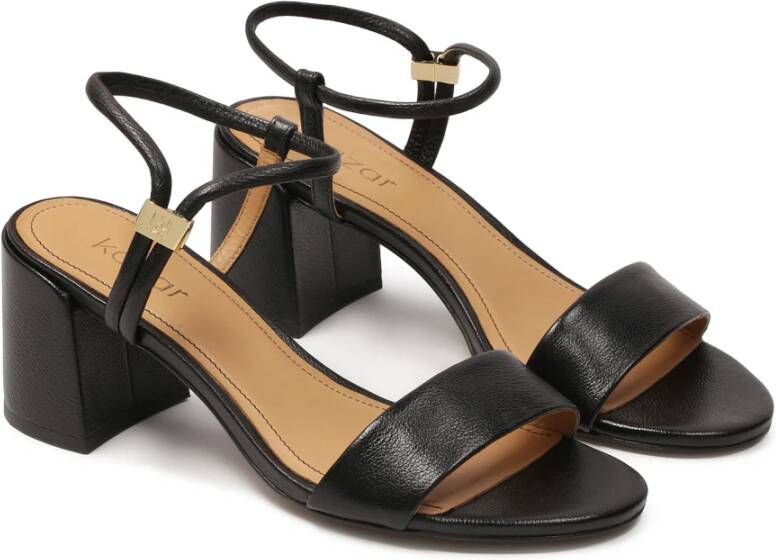 Kazar Zwarte slip-on post sandalen Black Dames