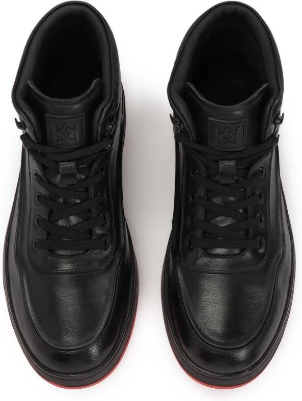 Kazar Zwarte sneakers met contrasterende rode zool Black Heren