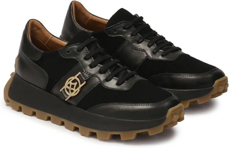 Kazar Zwarte sneakers met contrasterende zool Black Dames