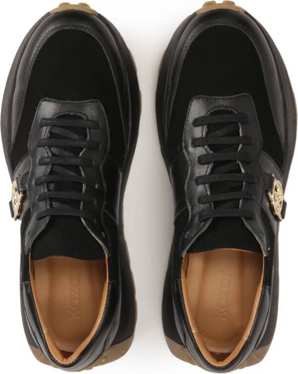 Kazar Zwarte sneakers met contrasterende zool Black Dames