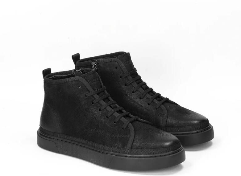 Kazar Zwarte sneakers met enkelhoog bovenwerk Black Heren