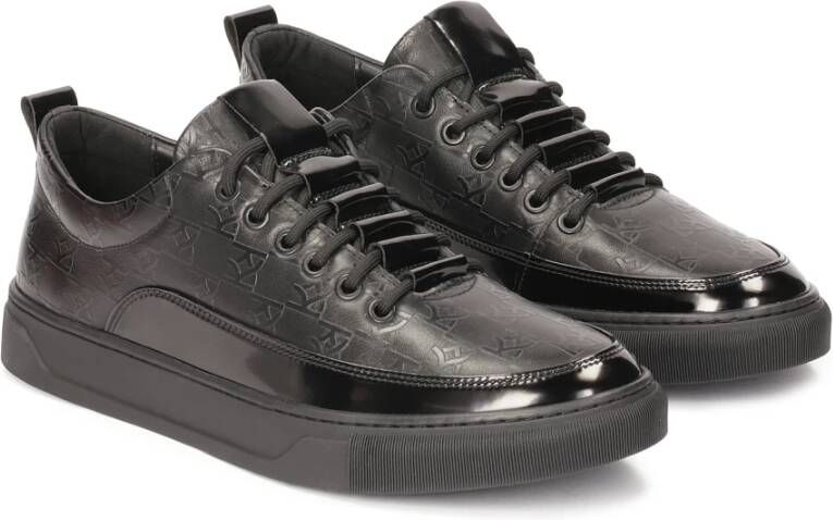 Kazar Zwarte sneakers met reliëfpatroon Black Heren