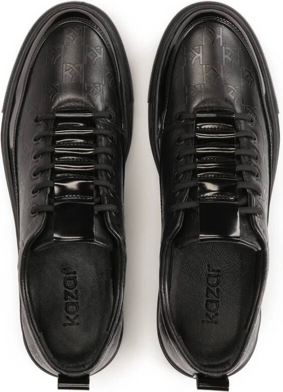 Kazar Zwarte sneakers met reliëfpatroon Black Heren